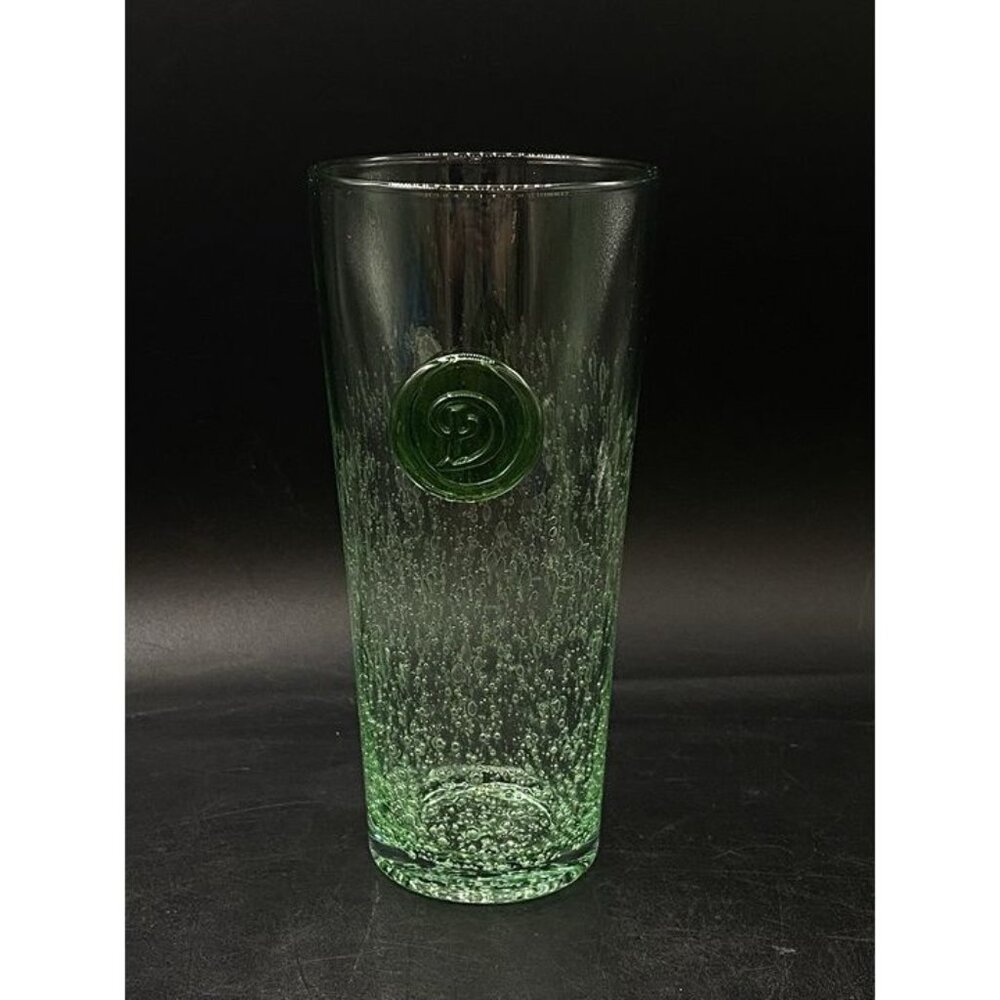 Anthropologie Tumbler Green D Initial Controlled Bubble Highball 6.5”